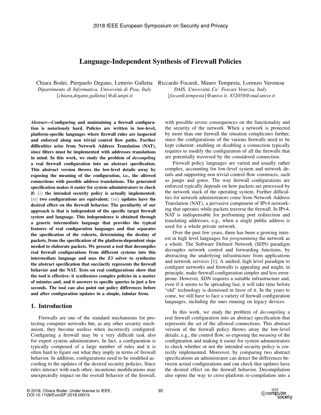 Language-Independent Synthesis of Firewall Policies