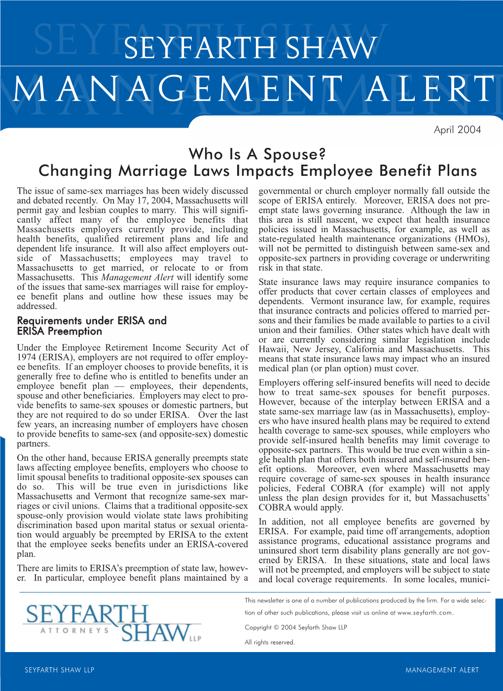 Who Is a Spouse? Changing Marriage Laws Impacts Employee Benefit