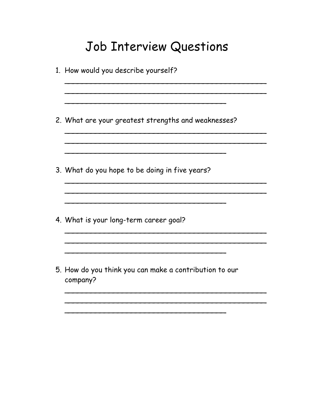 Job Interview Questions