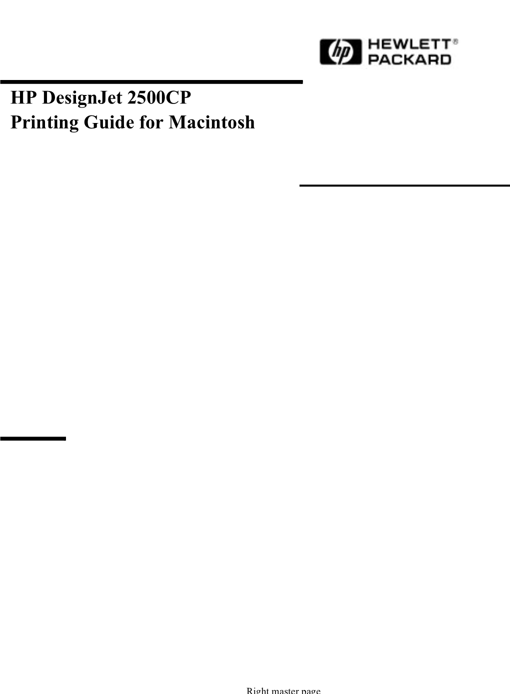 HP Designjet 2500CP Printing Guide for Macintosh, C4704-90091