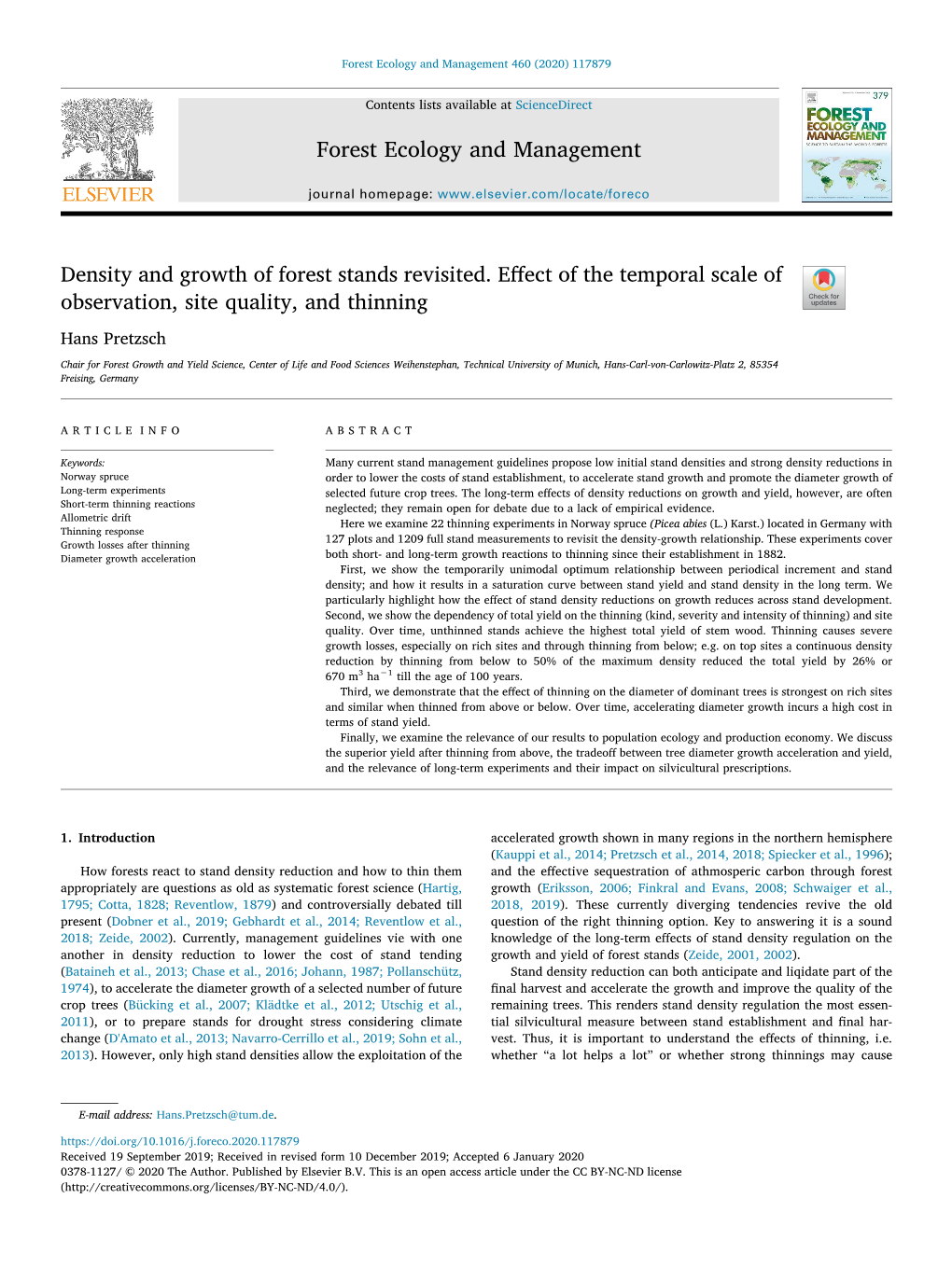 Density and Growth of Forest Stands Revisited. Effect of the Temporal Scale of Observation, Site Quality, and Thinning