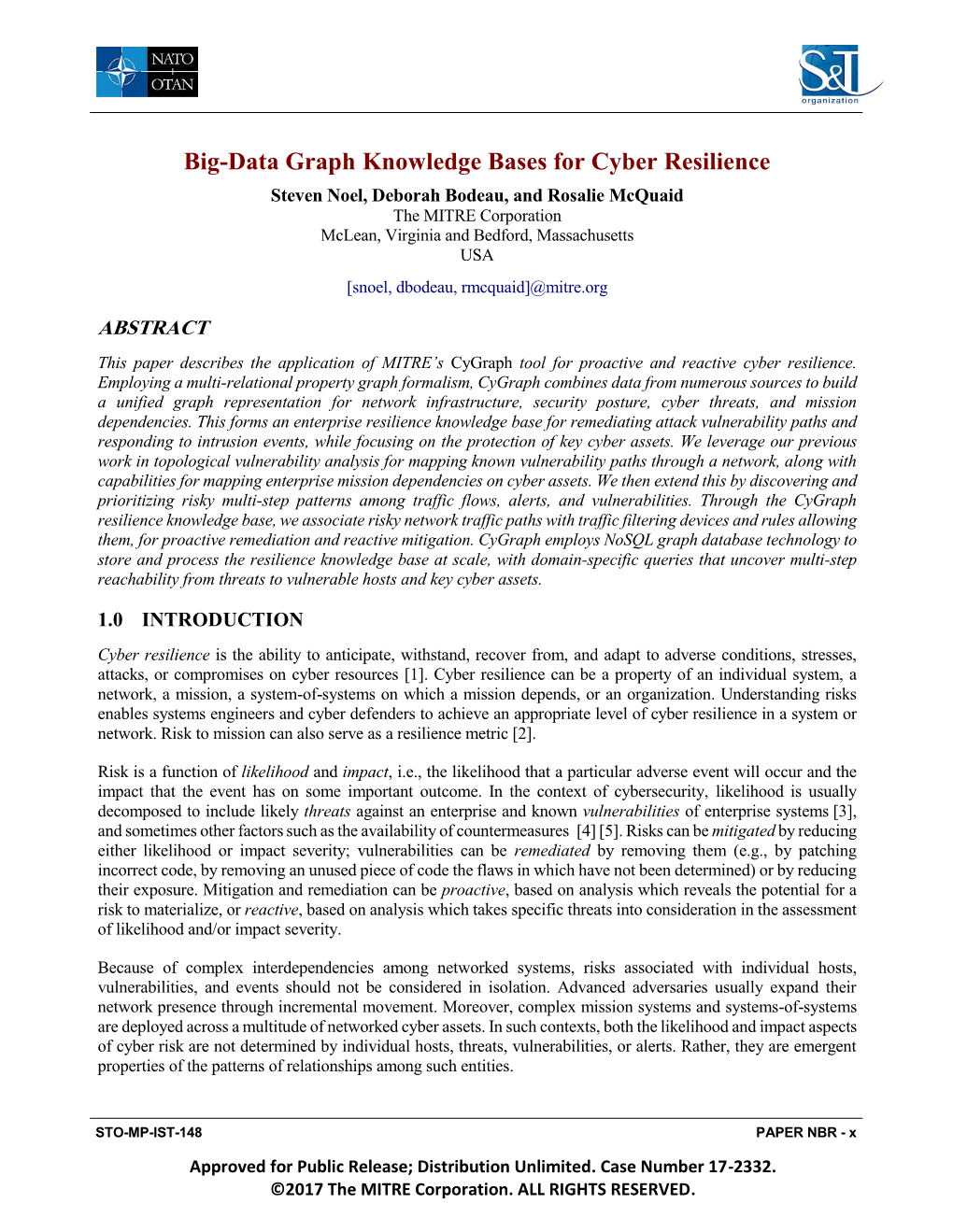 Big-Data Graph Knowledge Bases for Cyber Resilience