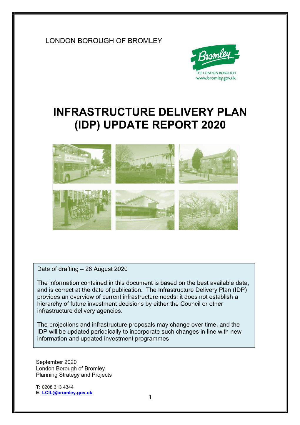 Infrastructure Delivery Plan (Idp) Update Report 2020