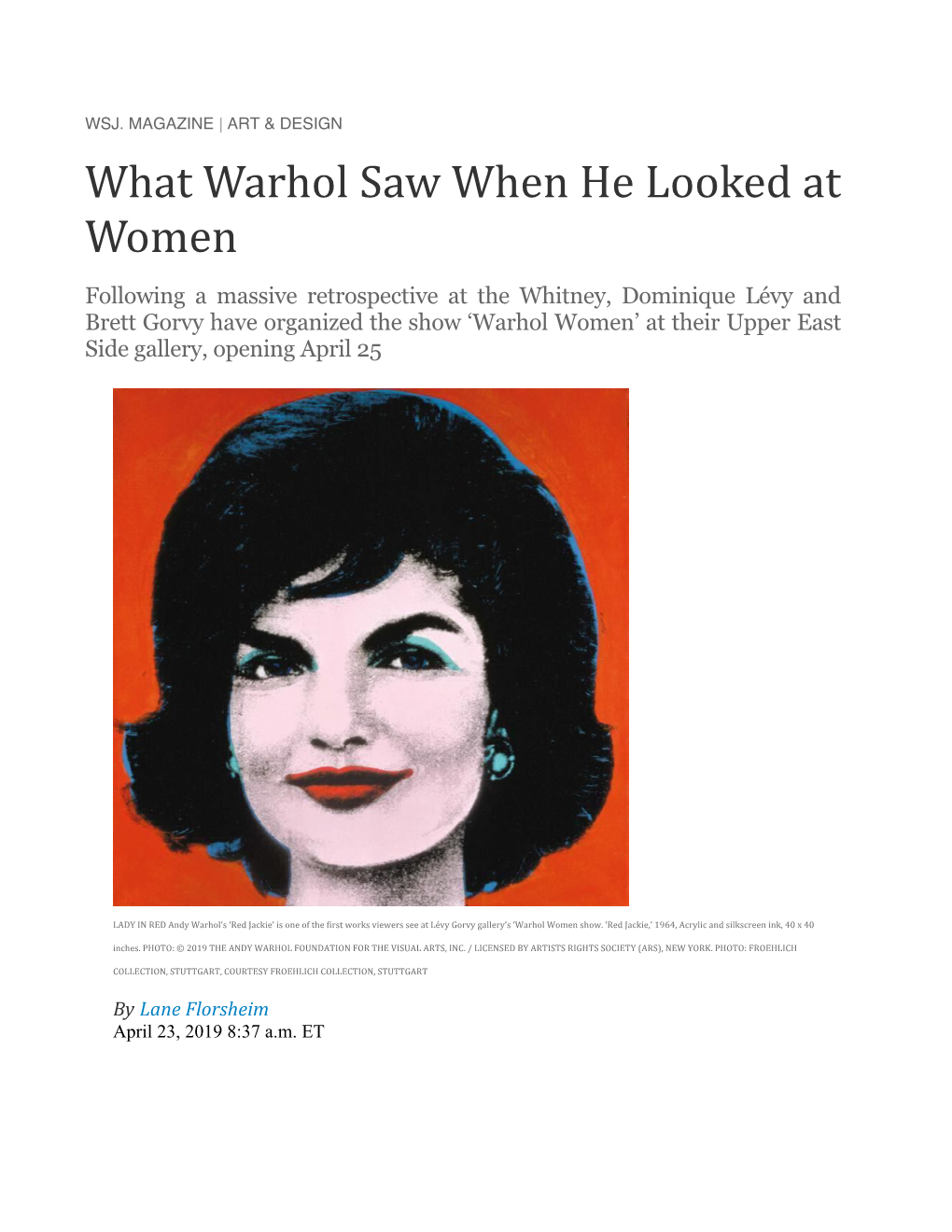 What Warhol Saw When He Looked at Women