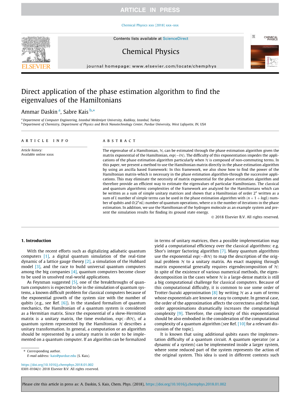 Direct Application of the Phase Estimation Algorithm to Find The