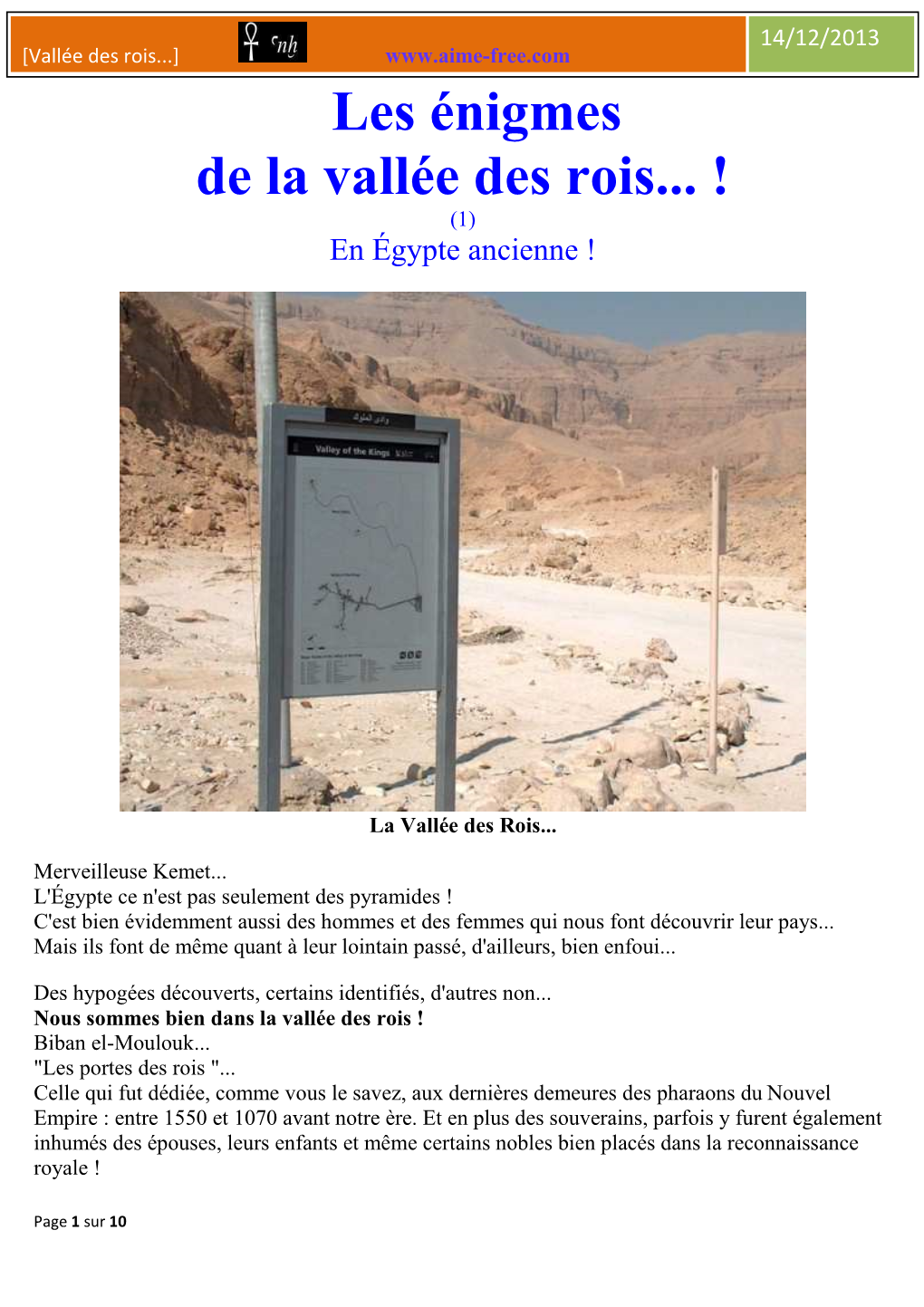 Les Énigmes De La Vallée Des Rois (1)... En Égypte Ancienne !!