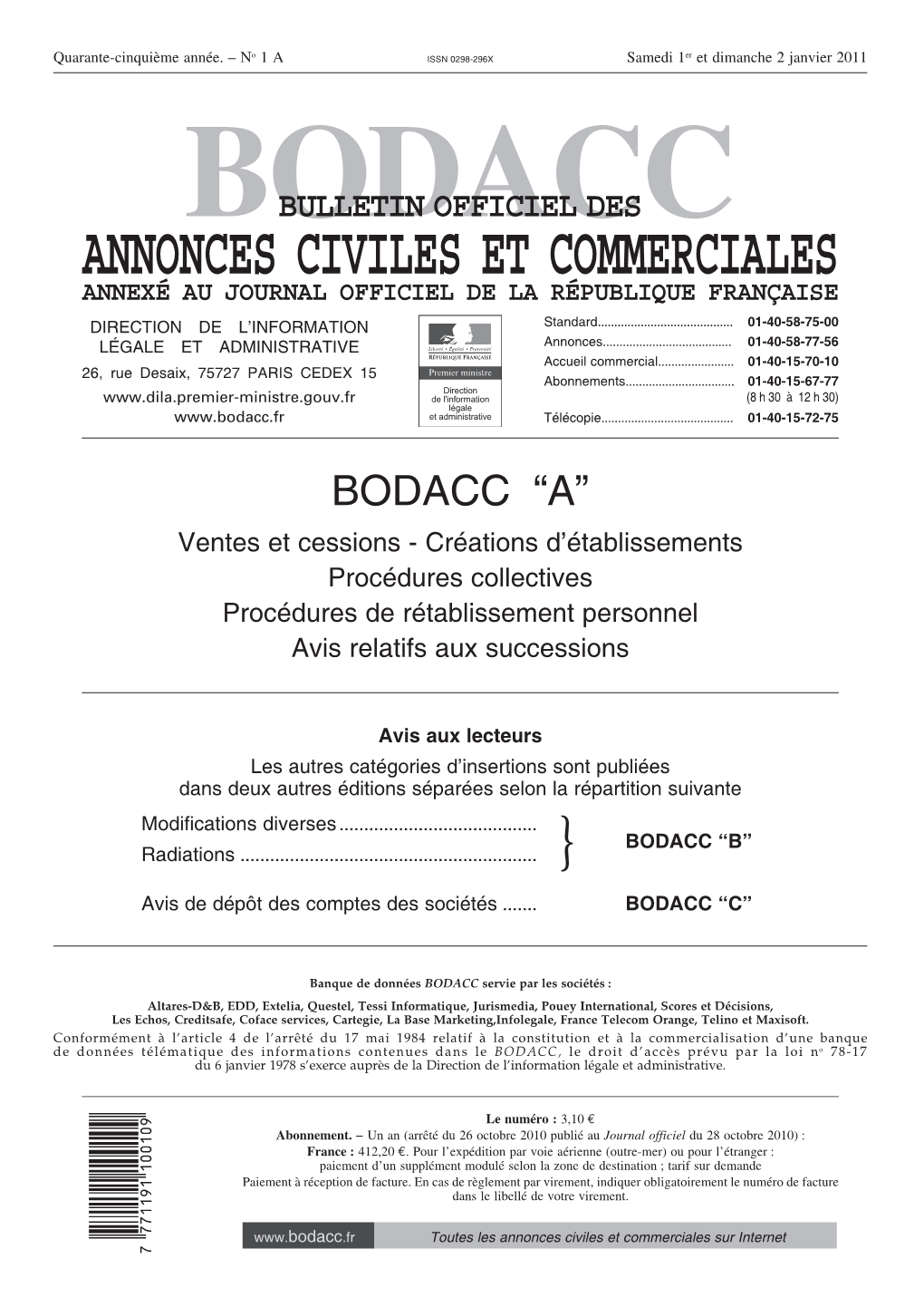 Bodacc Bulletin Officiel Des Annonces Civiles Et