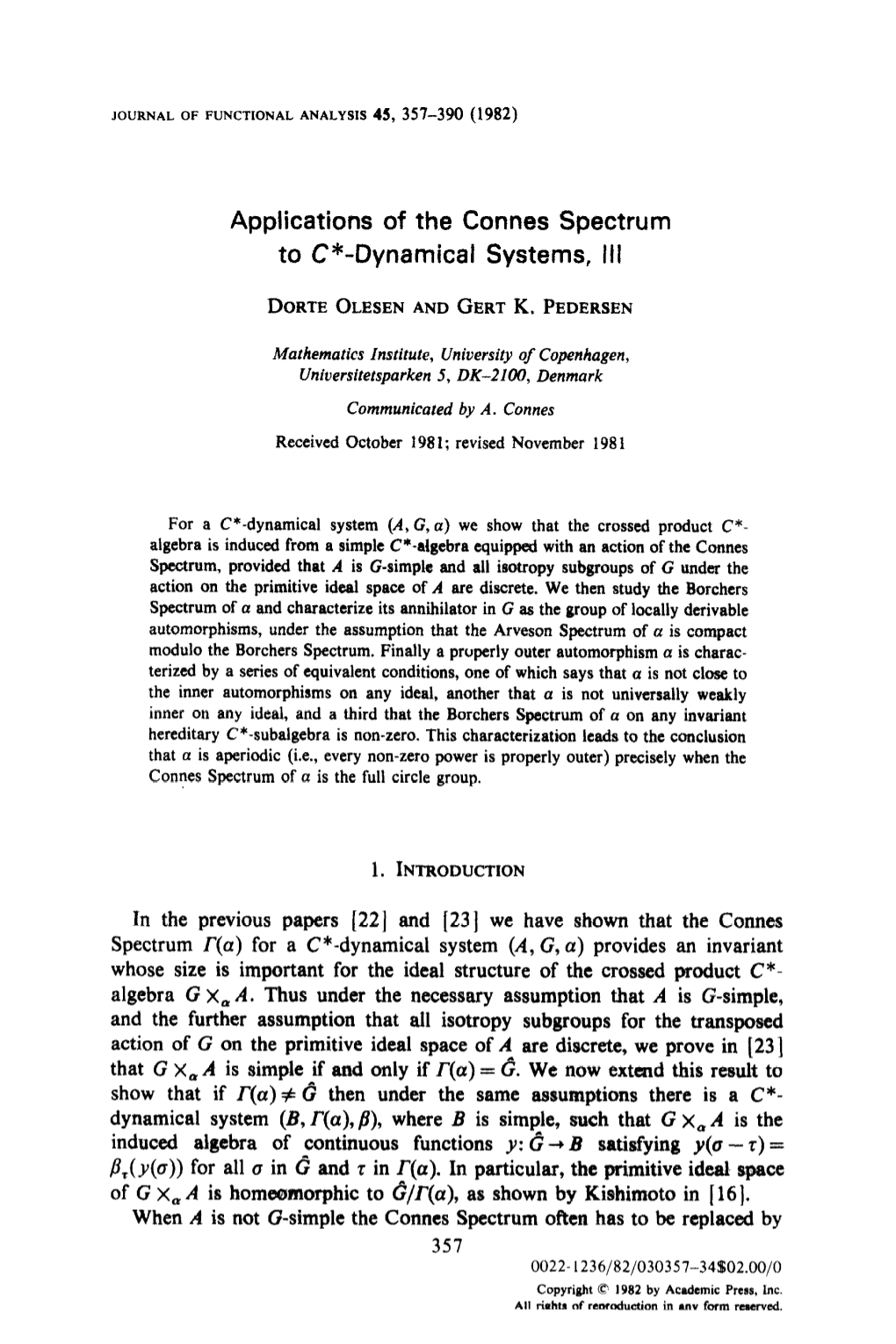 Applications of the Connes Spectrum to C*-Dynamical Systems, III