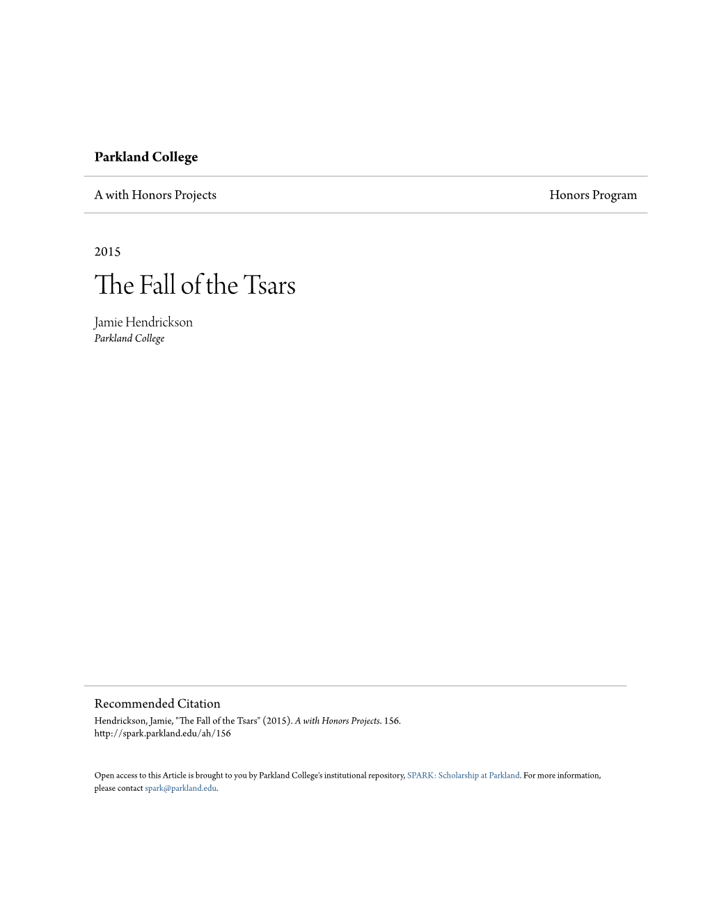 The Fall of the Tsars