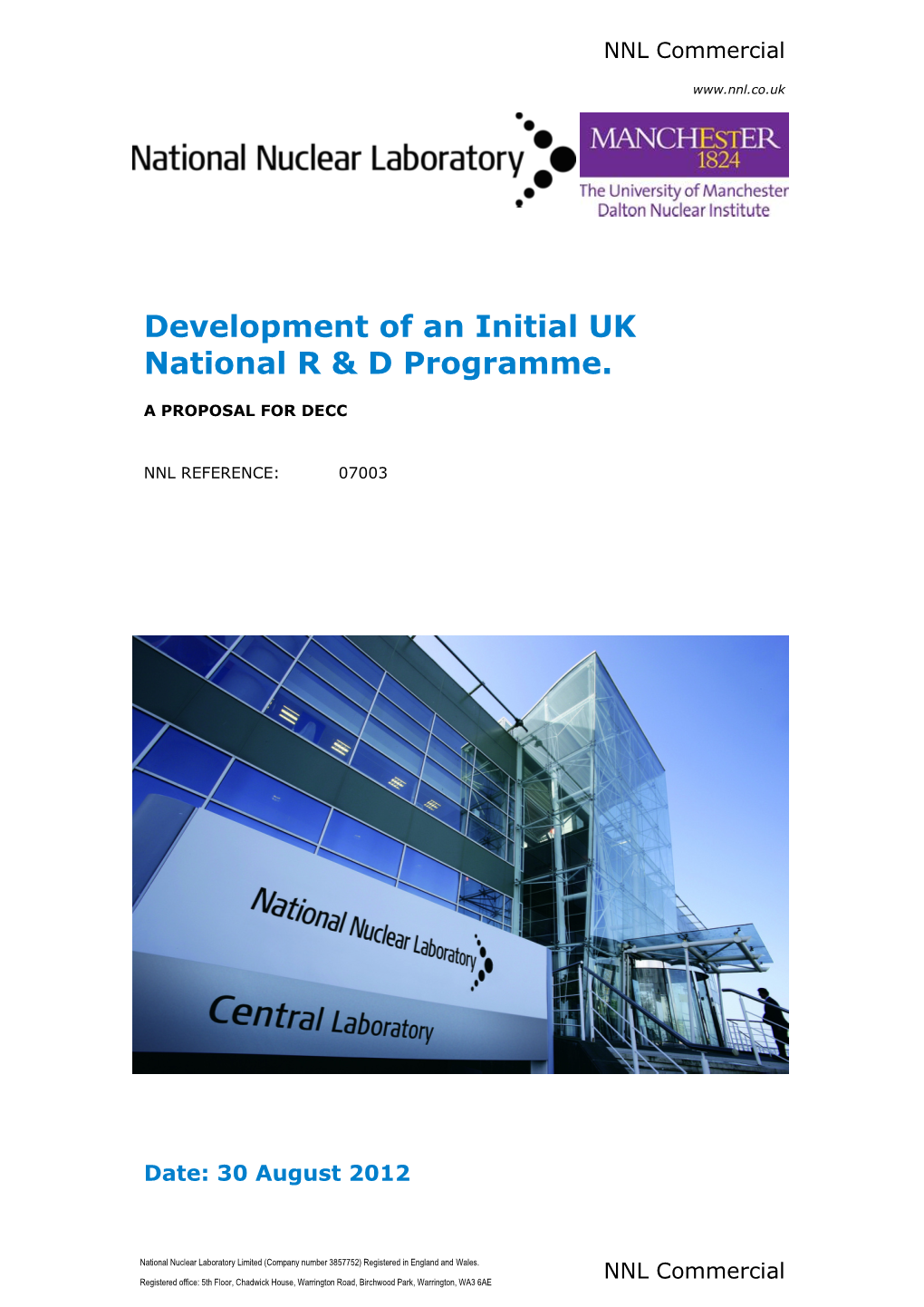 Development of an Initial UK National R & D Programme