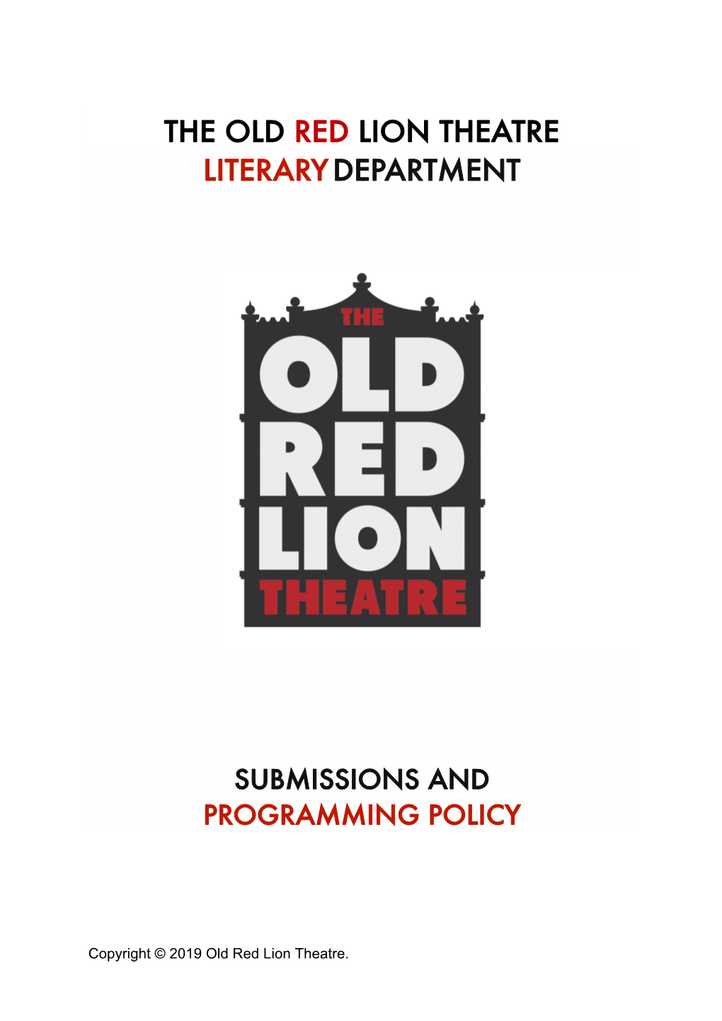 The Old Red Lion Theatre Literarydepartment