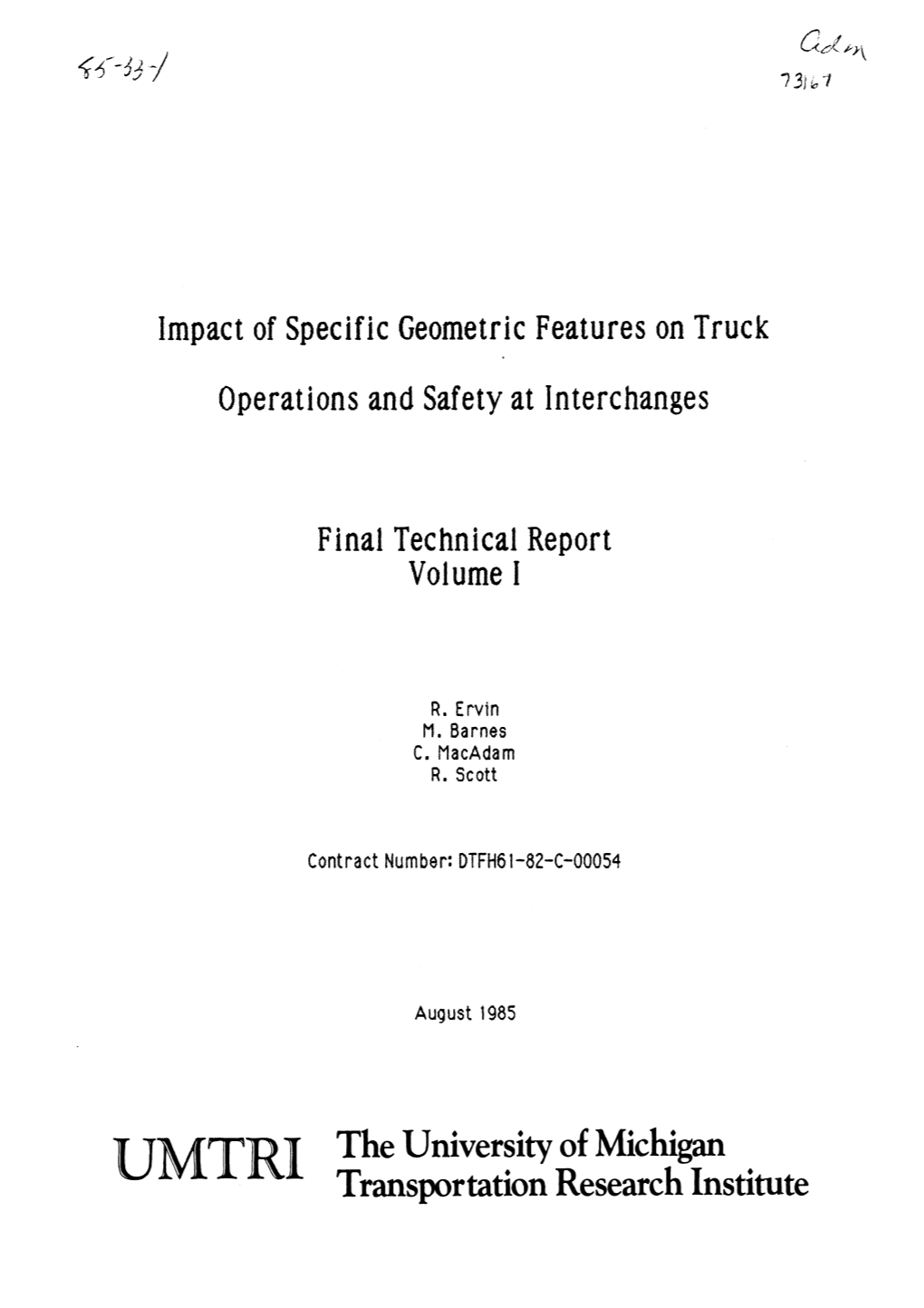 Impact of Specific Geometric Features on Truck Operations and Safety at Interchanges