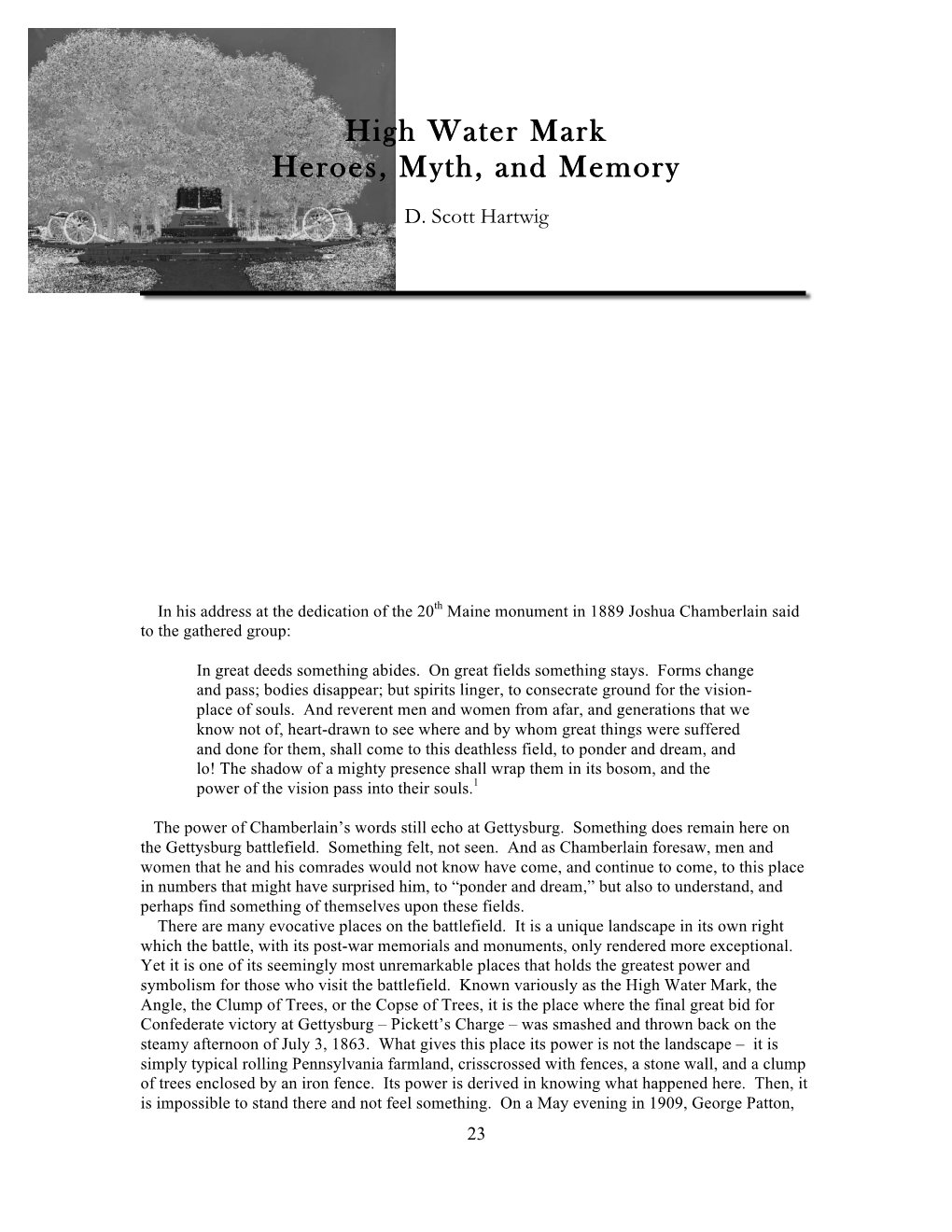 High Water Mark Heroes, Myth, and Memory