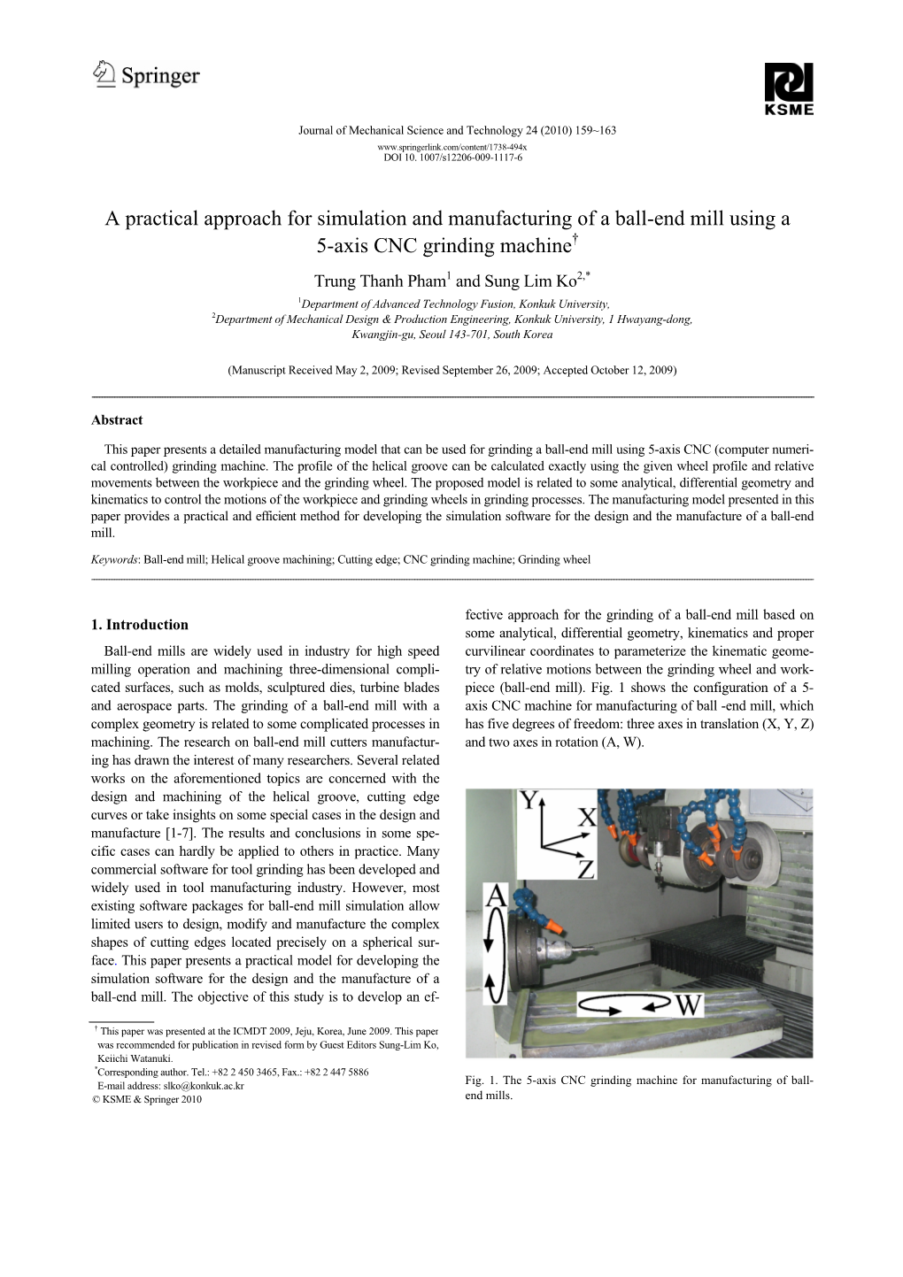 A Practical Approach for Simulation and Manufacturing of a Ball-End Mill