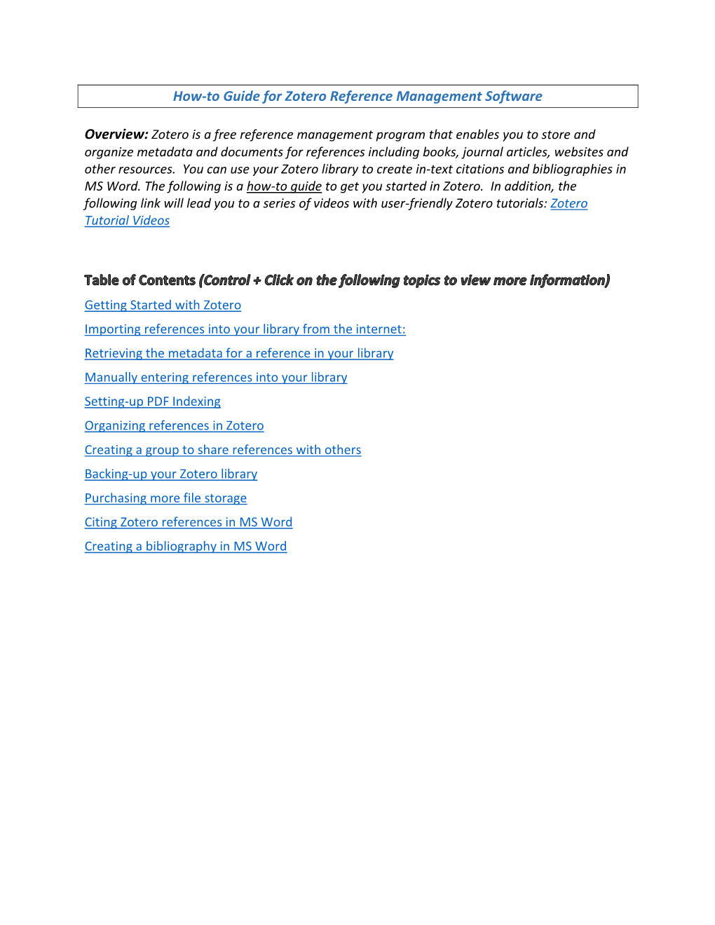 How-To Guide for Zotero Reference Management Software