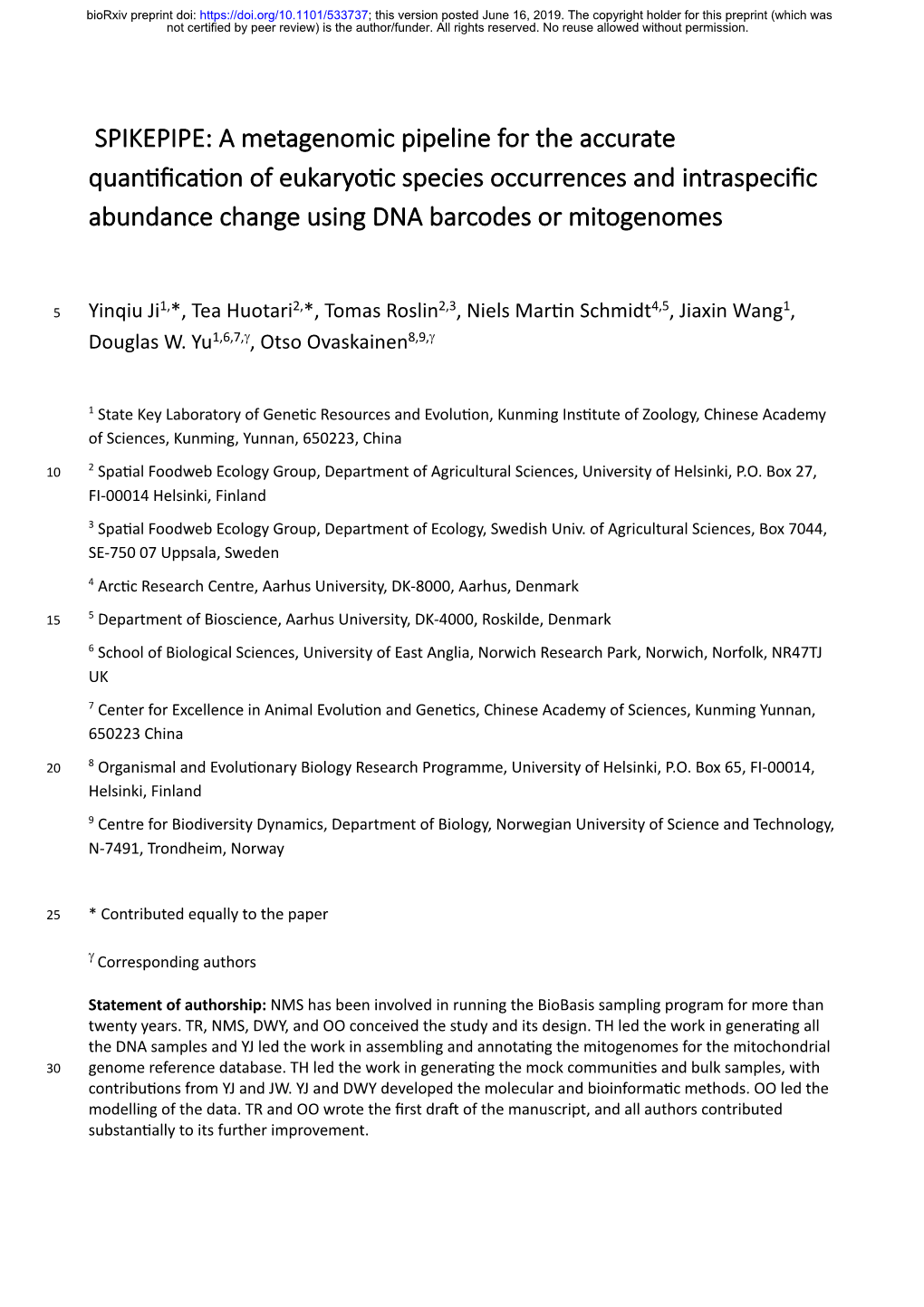 A Metagenomic Pipeline for the Accurate Quantification Of