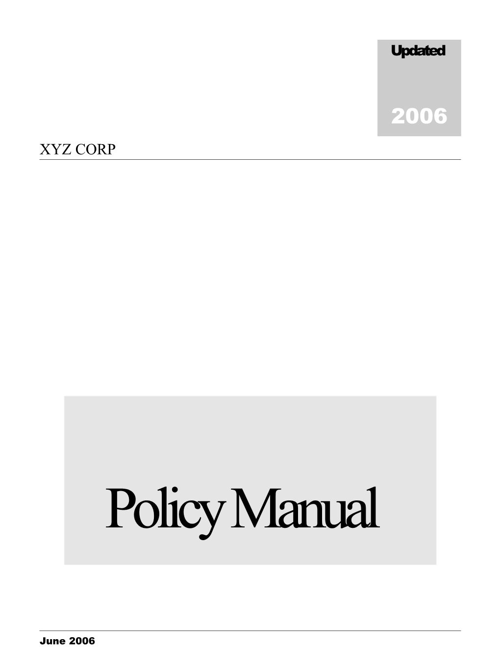 Policy Manual