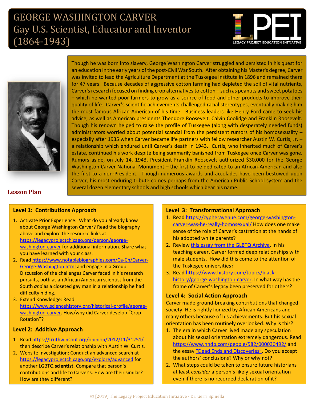 George Washington Carver Lesson Plan