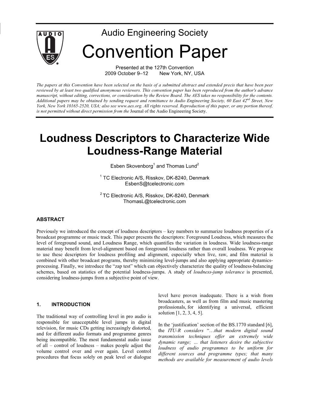 Convention Paper