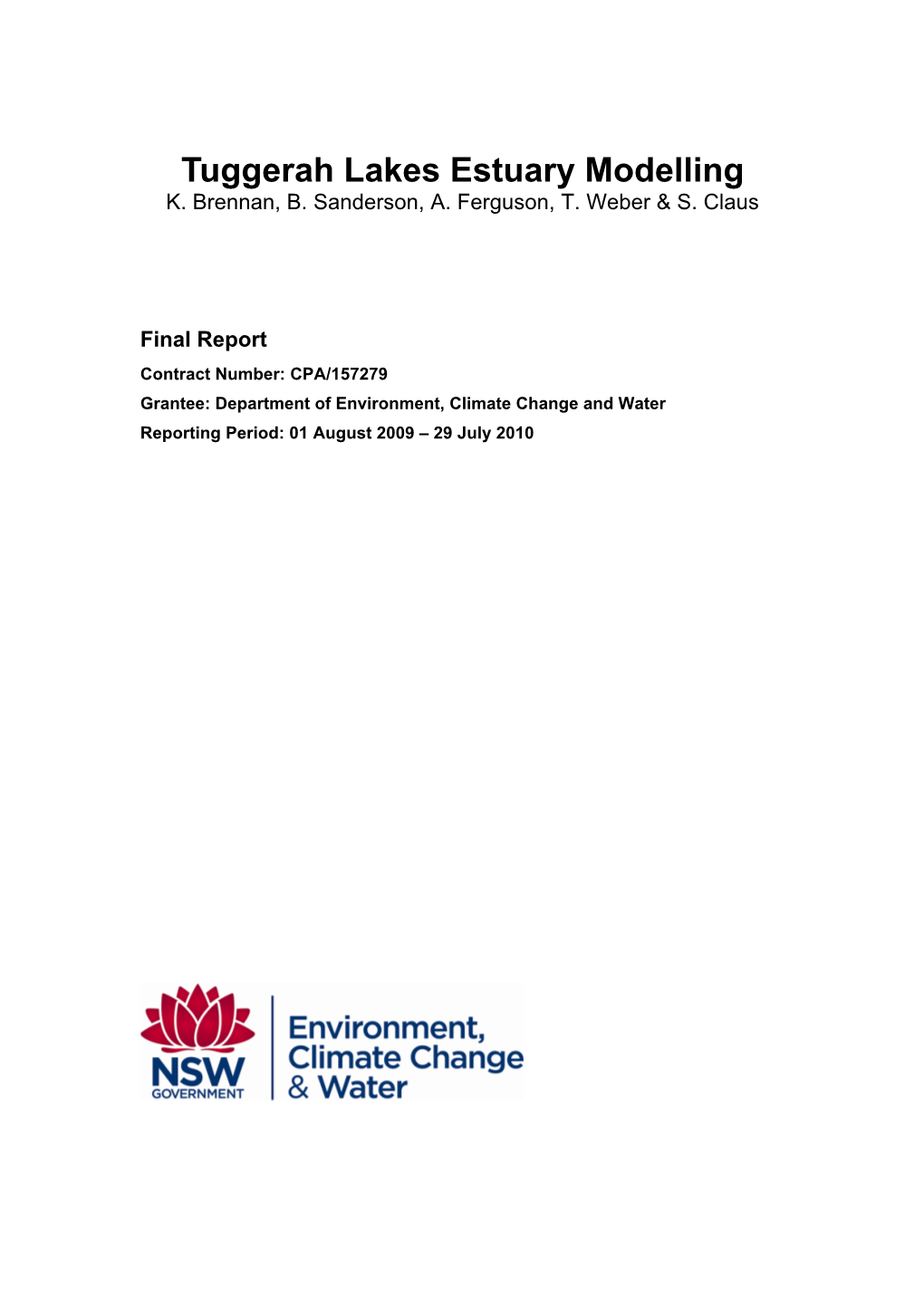 Tuggerah Lakes Estuary Modelling K