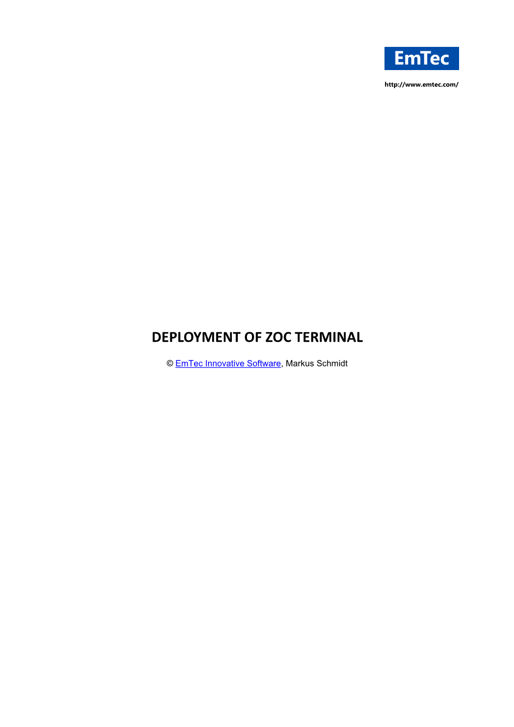 Deployment of Zoc Terminal