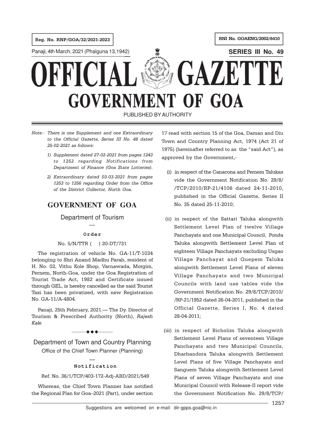 Gazette 403-172-ADJ-ABD 23-12-2020 Series III No 49 Dated