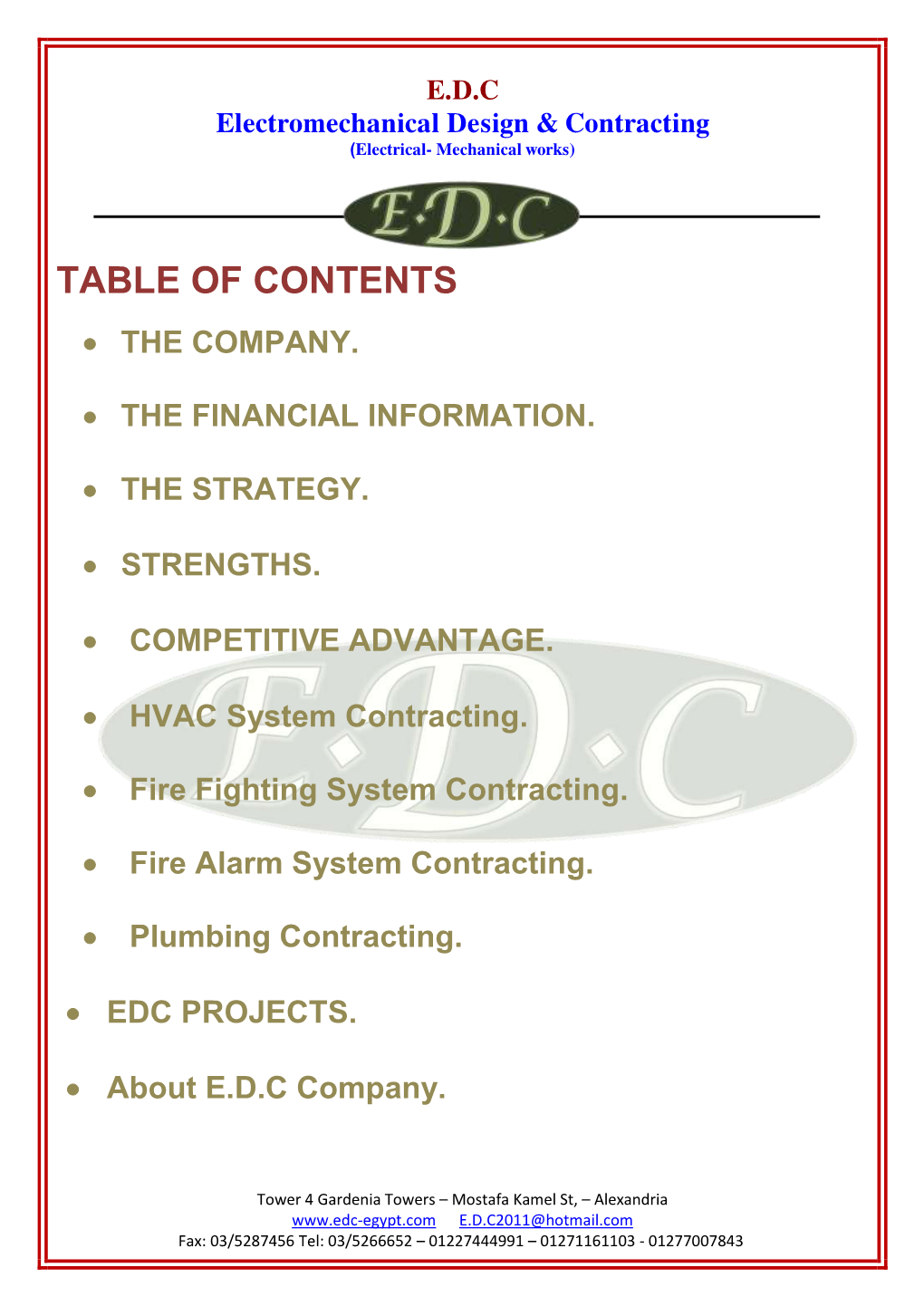 Table of Contents