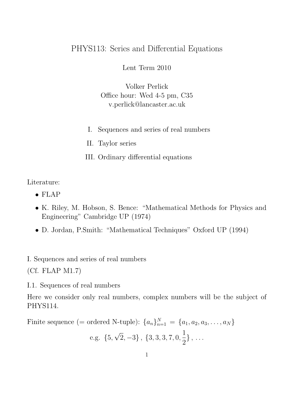 Series and Differential Equations