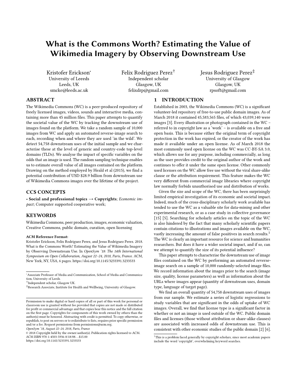 What Is the Commons Worth? Estimating the Value of Wikimedia Imagery by Observing Downstream Use