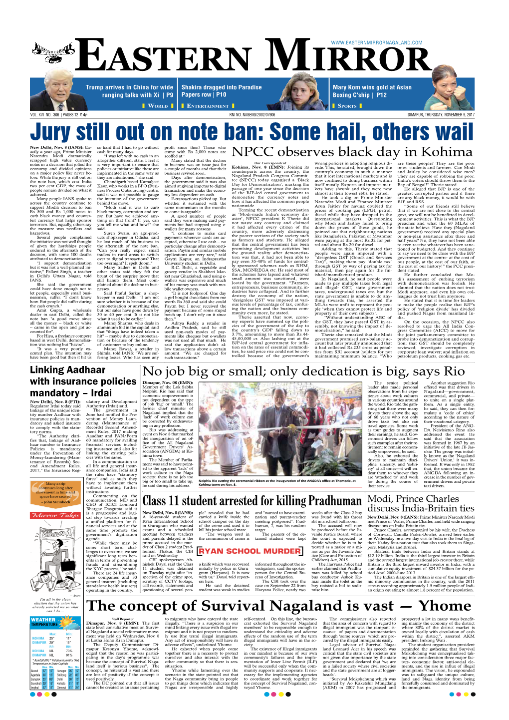 Fully Consumed and Dominated by Imphal 27° 11° Chennai 31° 24° Cannot Be Created As an Issue Pertaining Nagas Are Irresponsible and Highly Veyed Yhome