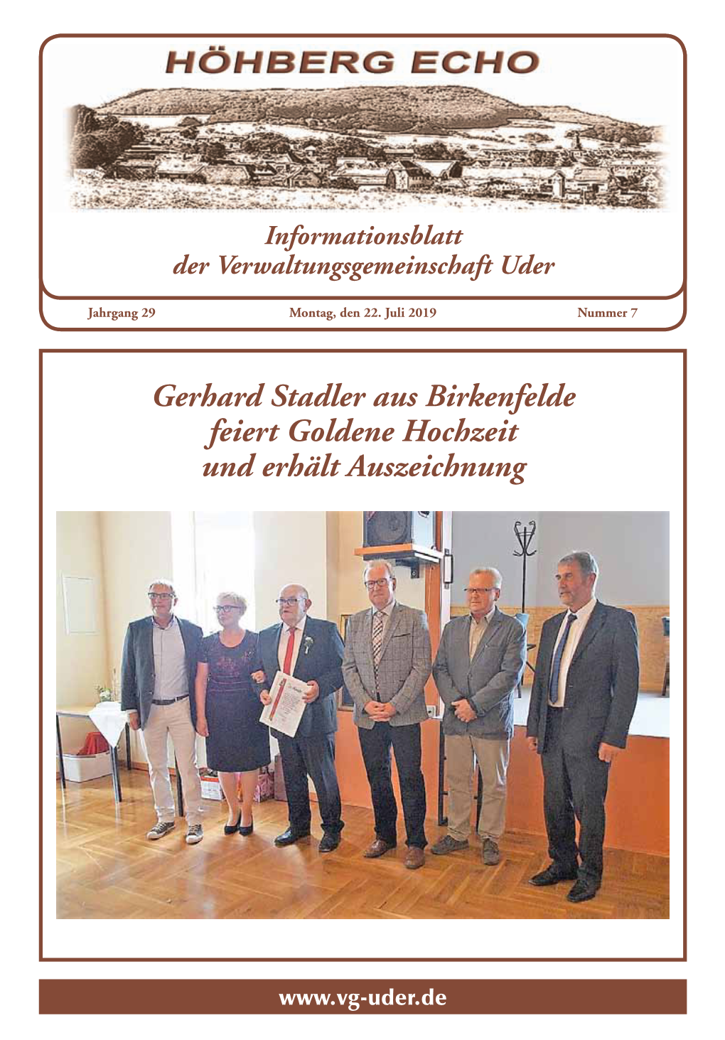 Gerhard Stadler Aus Birkenfelde Feiert Goldene Hochzeit Und Erhält Auszeichnung