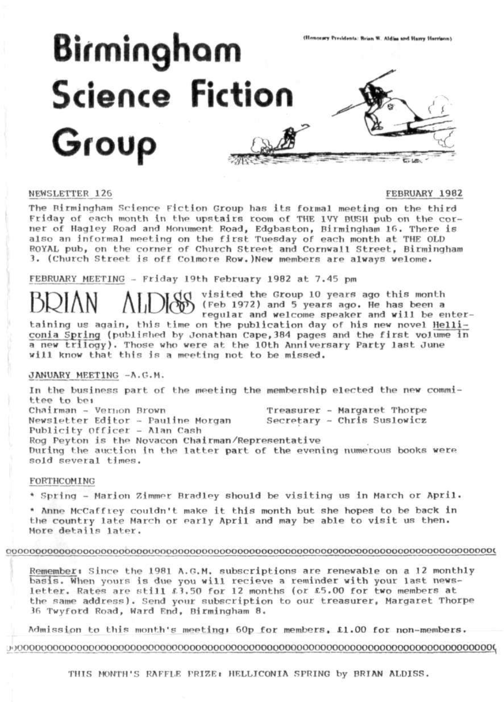 Birmingham Science Fiction Group Newsletter