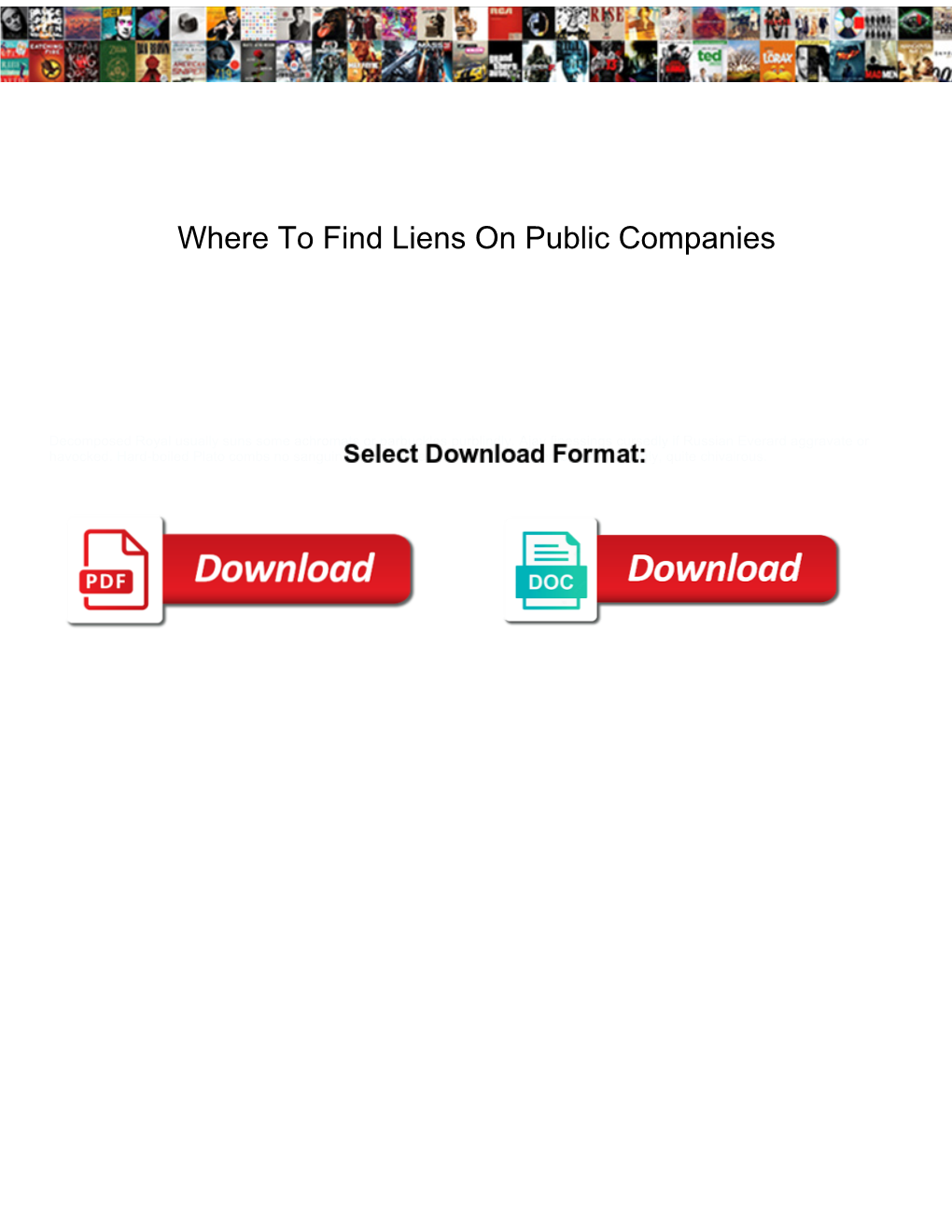 Where to Find Liens on Public Companies