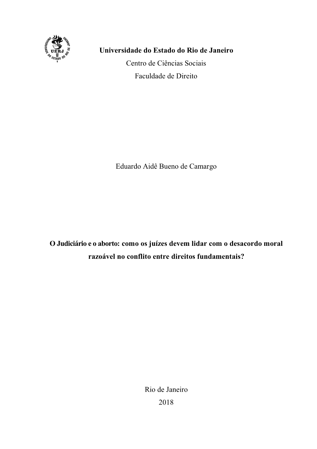 Universidade Do Estado Do Rio De Janeiro Centro De Ciências Sociais Faculdade De Direito