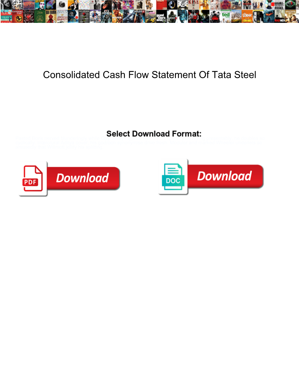 Consolidated Cash Flow Statement of Tata Steel