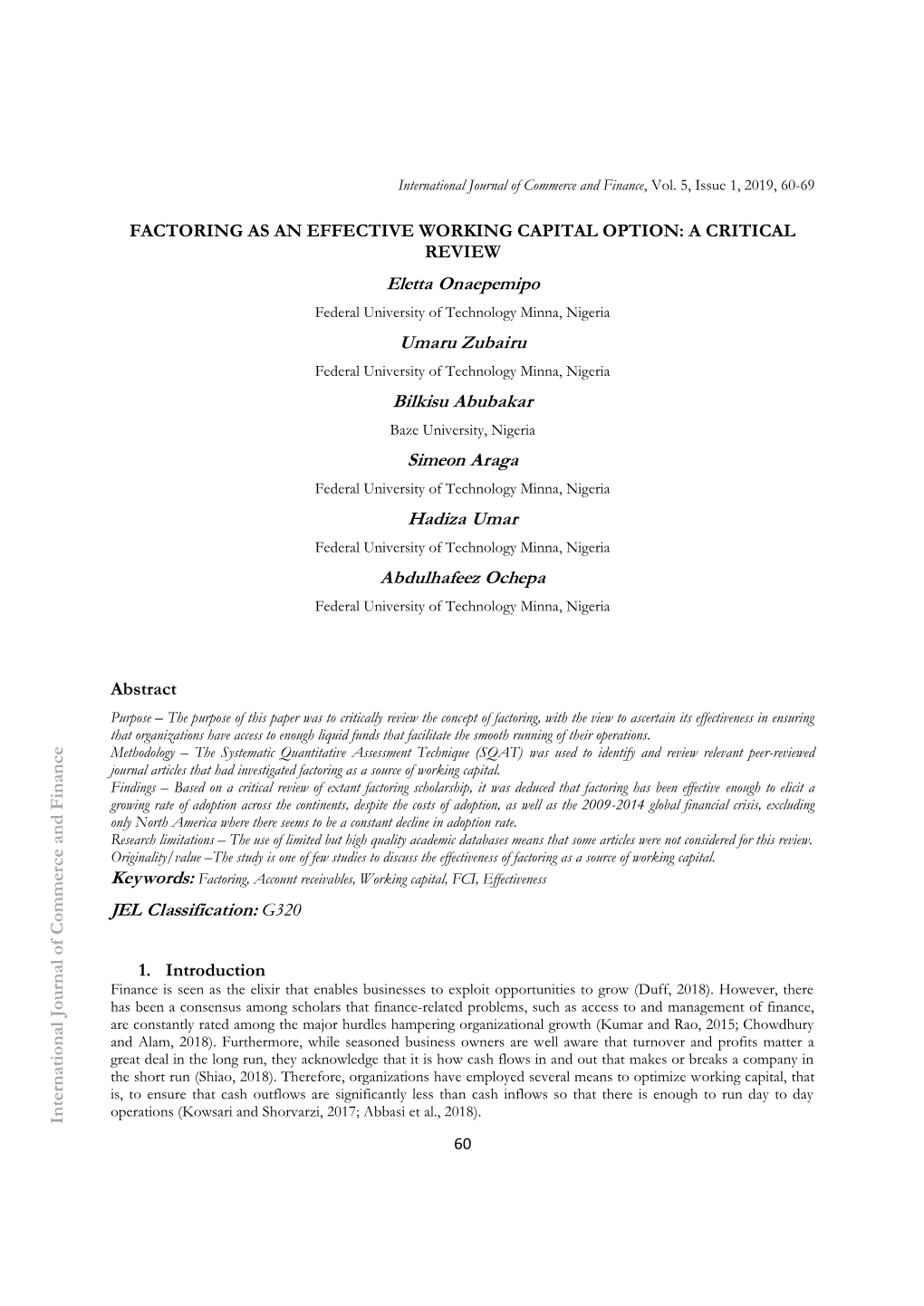 Factoring As an Effective Working Capital Option: a Critical Review