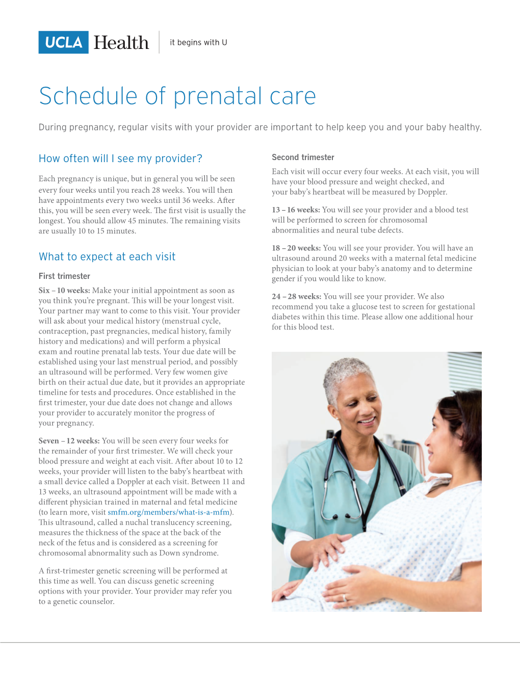 Schedule of Prenatal Care