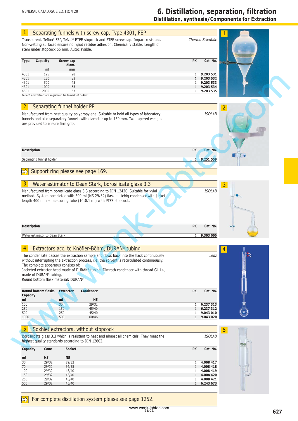 6. Distillation, Separation, Filtration Distillation, Synthesis/Components for Extraction