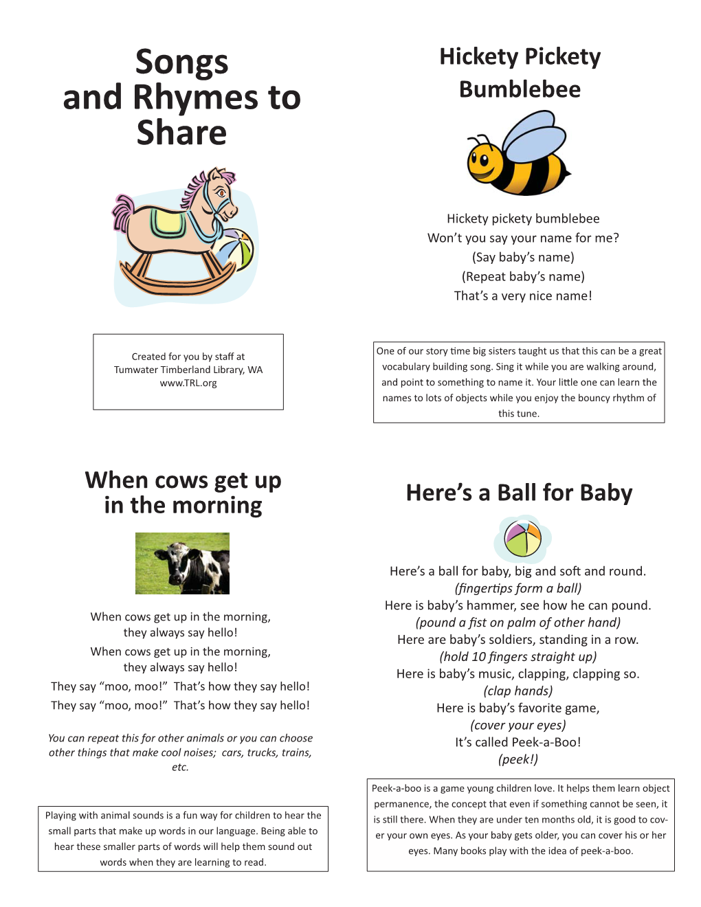 Songs and Rhymes to Share