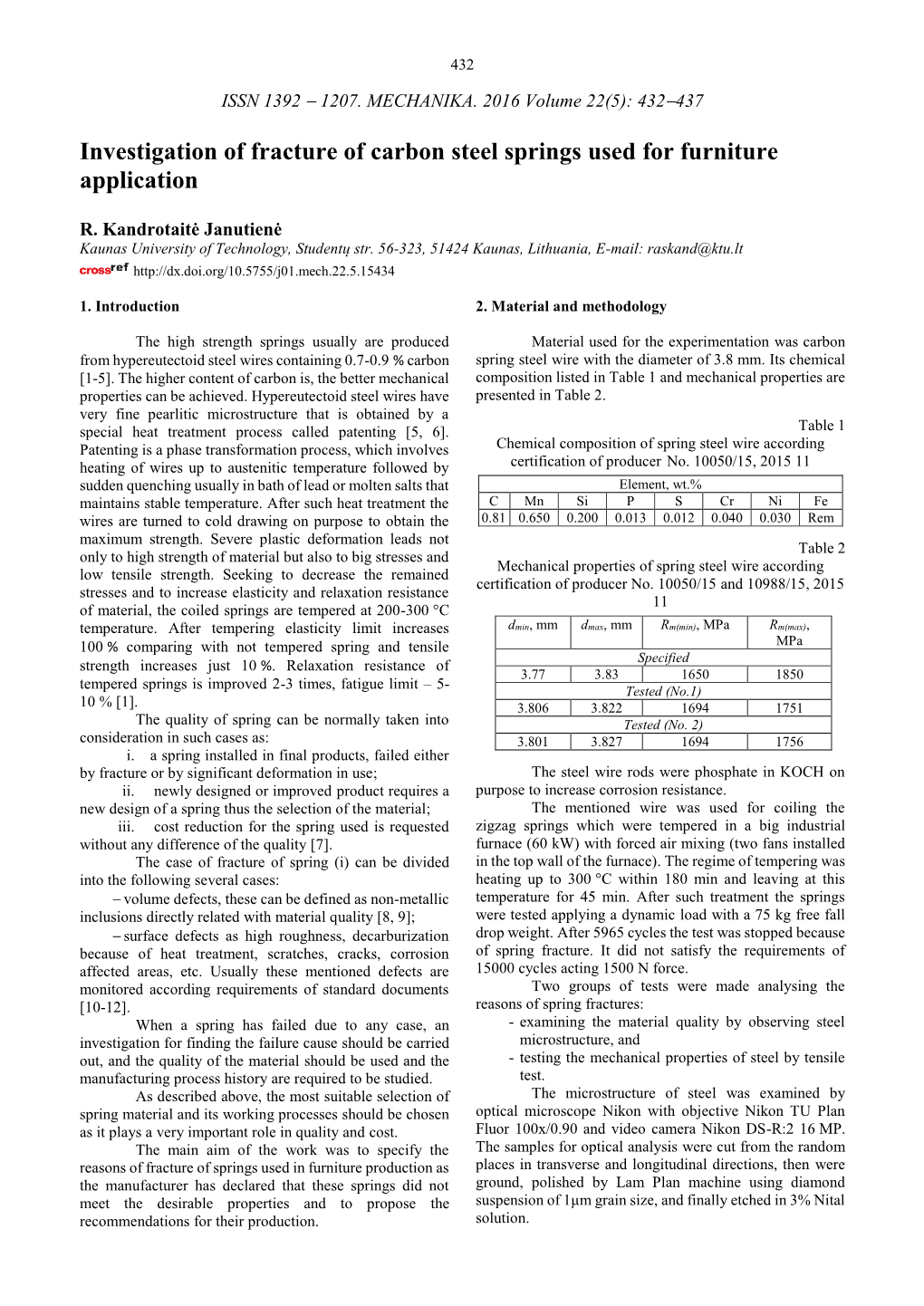 Investigation of Fracture of Carbon Steel Springs Used for Furniture Application