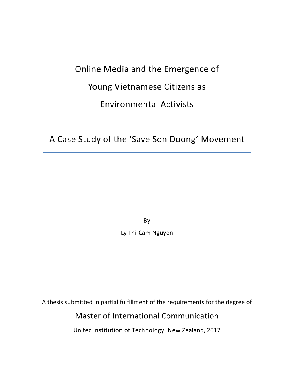 Online Media and the Emergence of Young Vietnamese Citizens As Environmental Activists