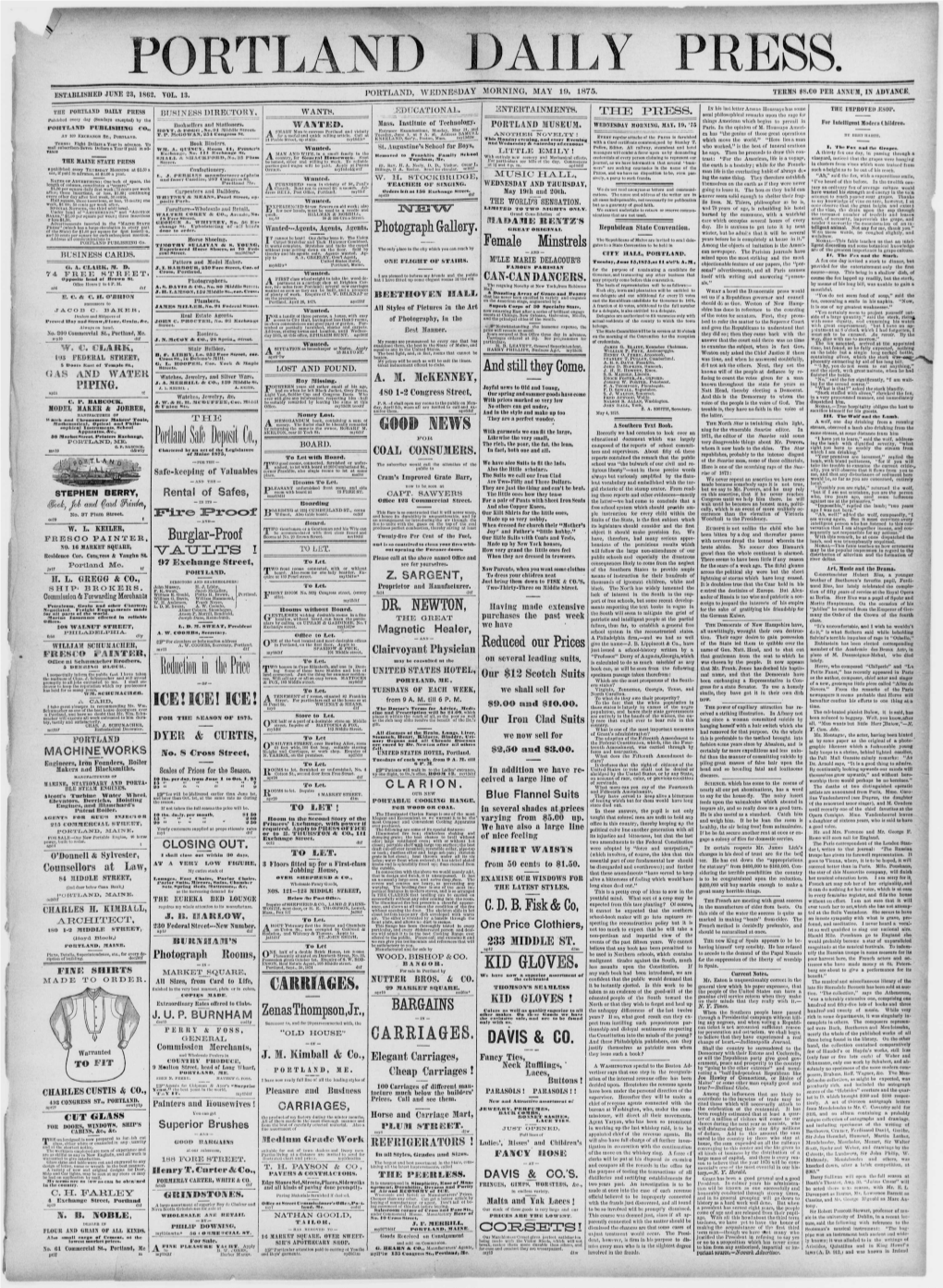Portland Daily Press: May 19, 1875