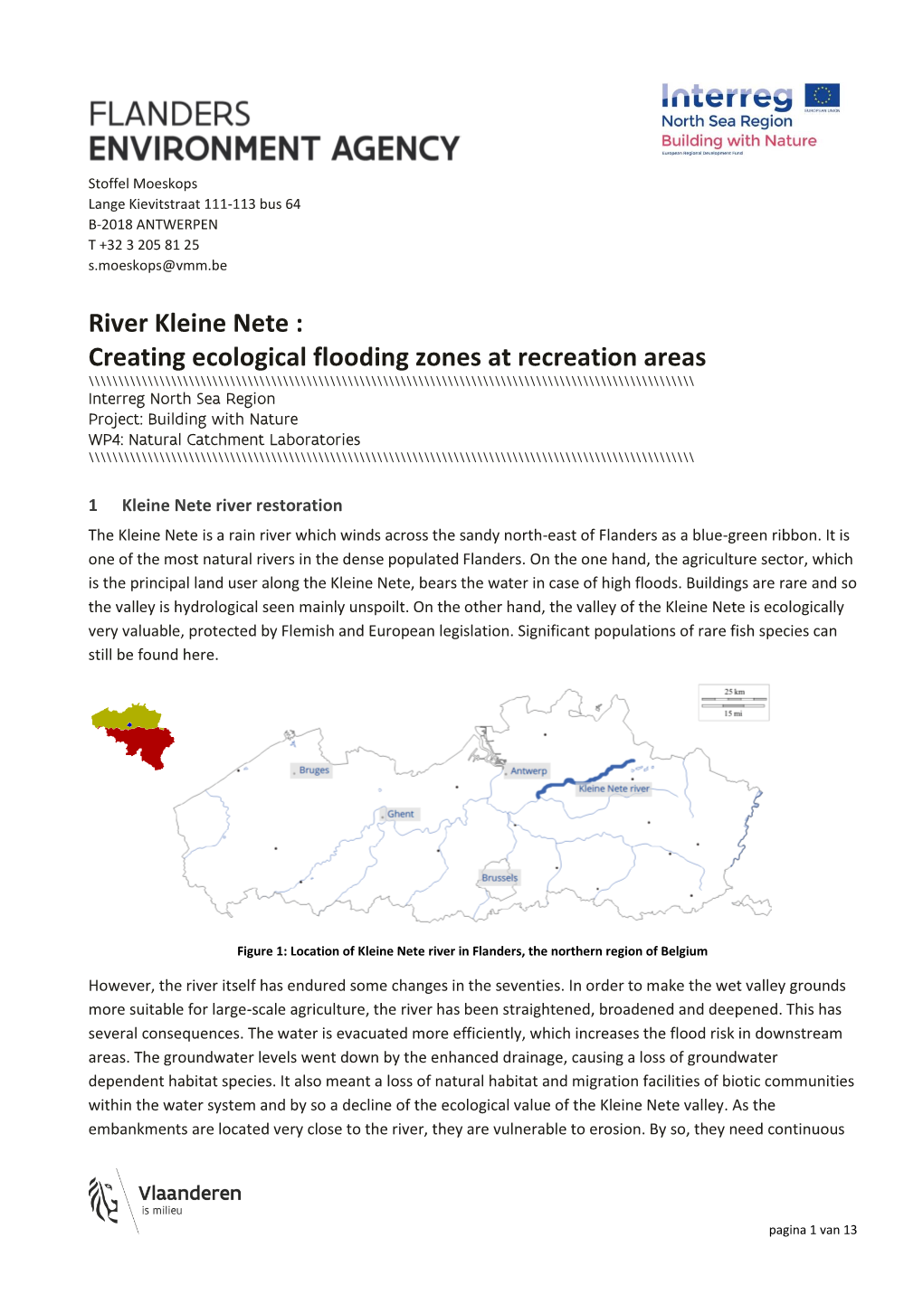 River Kleine Nete: Creating Ecological Flooding Zones at Recreation Areas