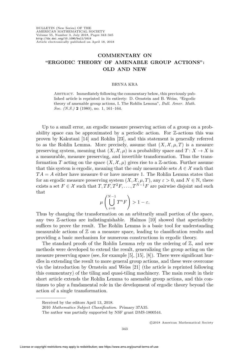 Ergodic Theory of Amenable Group Actions”: Old and New