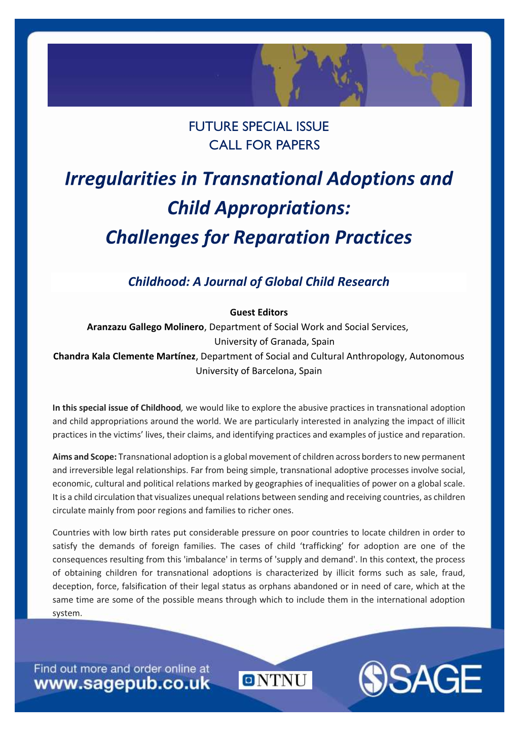 Irregularities in Transnational Adoptions and Child Appropriations: Challenges for Reparation Practices