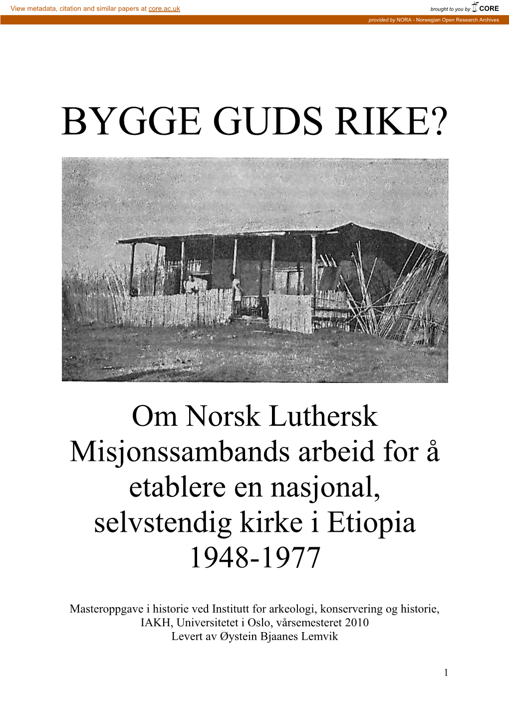 Bygge Guds Rike?