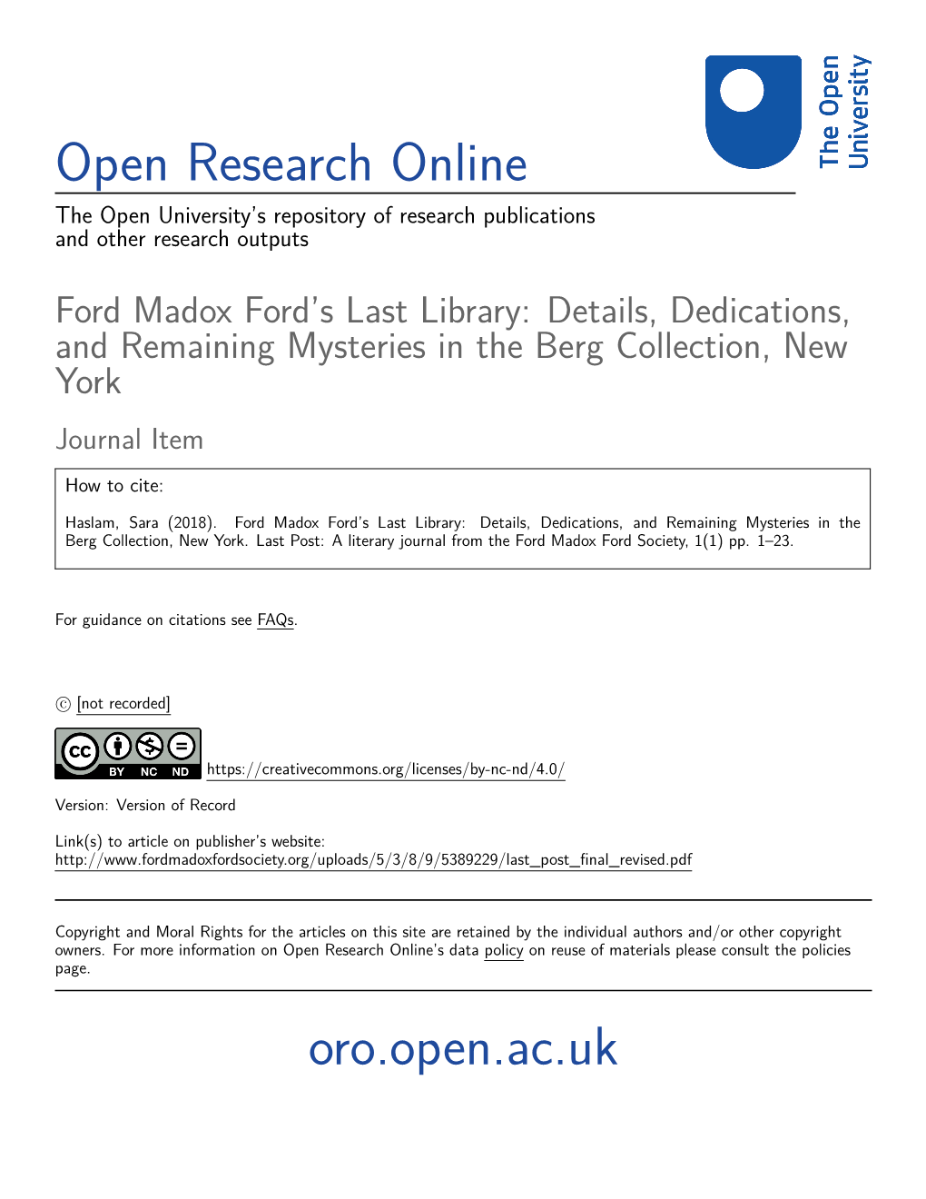 Open Research Online Oro.Open.Ac.Uk