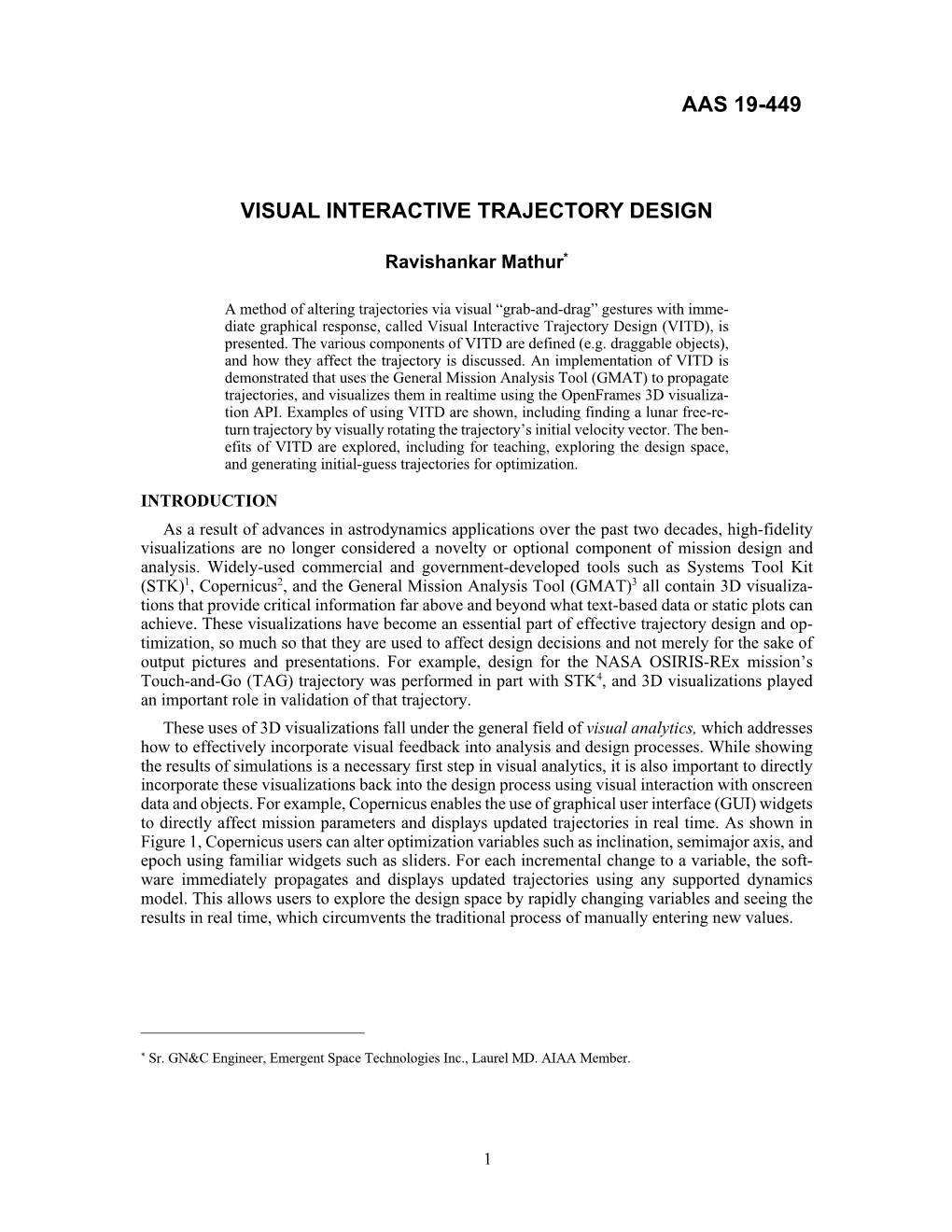 Visual Interactive Trajectory Design