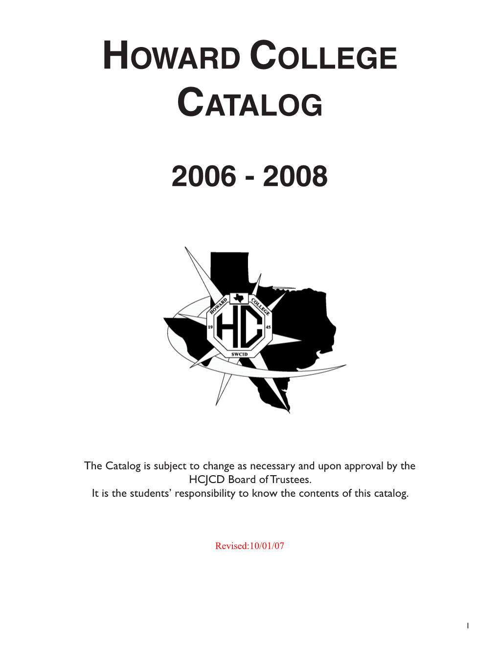 2006-2008 Howard College Catalog