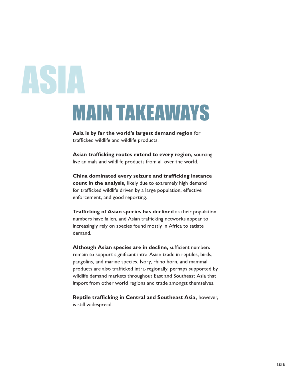 Asia Main Takeaways